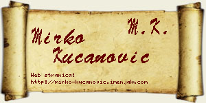 Mirko Kucanović vizit kartica